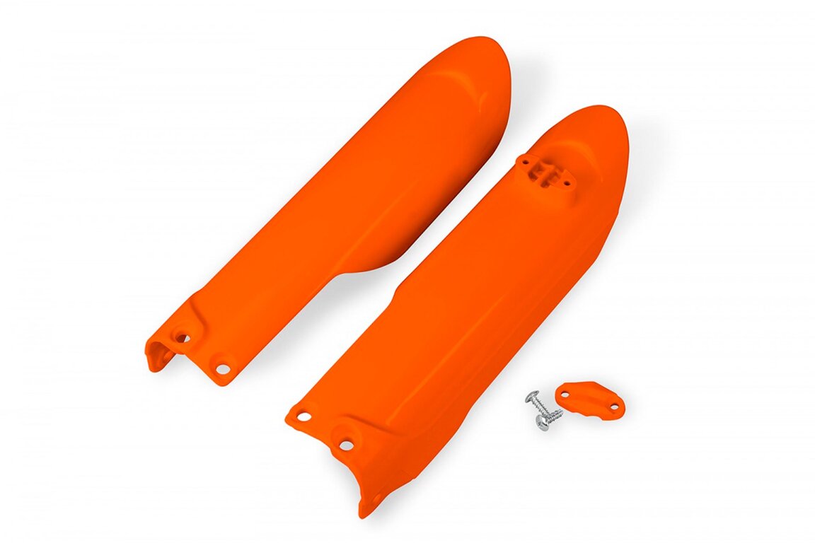 UFO Orange Lower Fork Guards for 18-24 GasGas, Husqvarna, KTM MC, TC, SX85