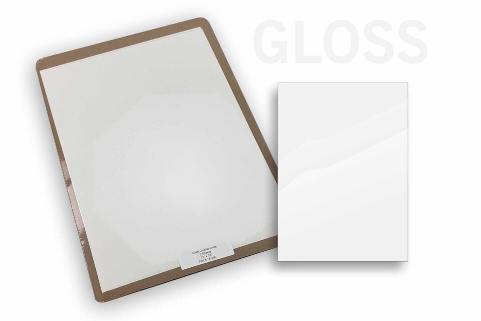 Clear  Gloss Overlaminate - 2 Sheets - 13 x 18 Bulk Overlam Material