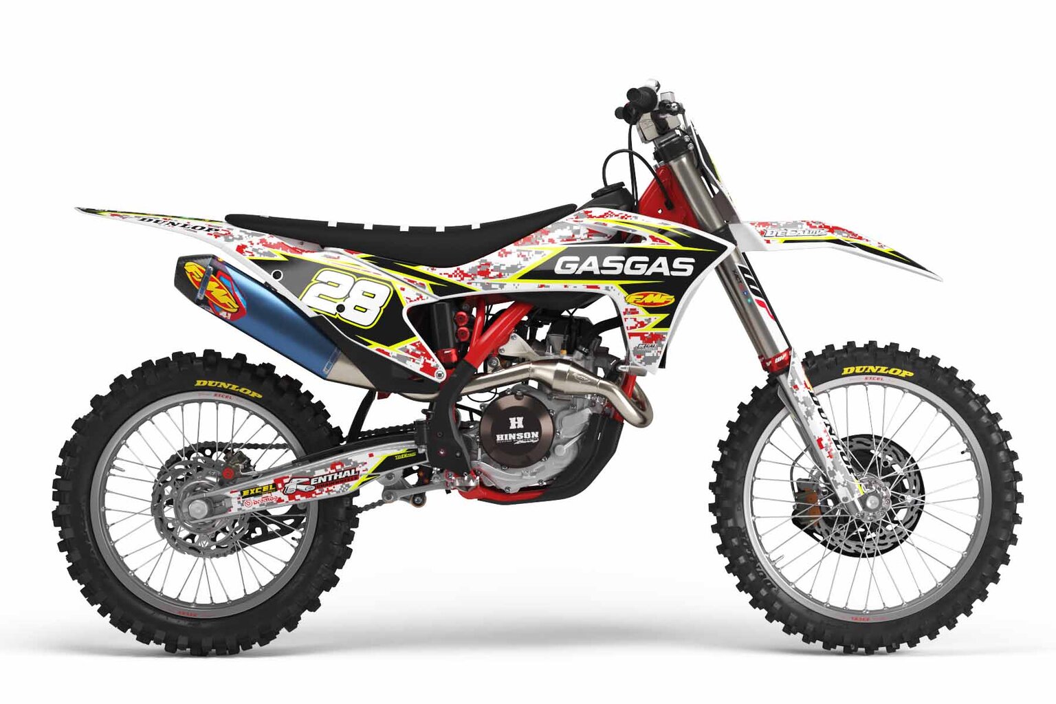 GasGas MC-E White Digital Camo Dirt Bike Graphics Kit