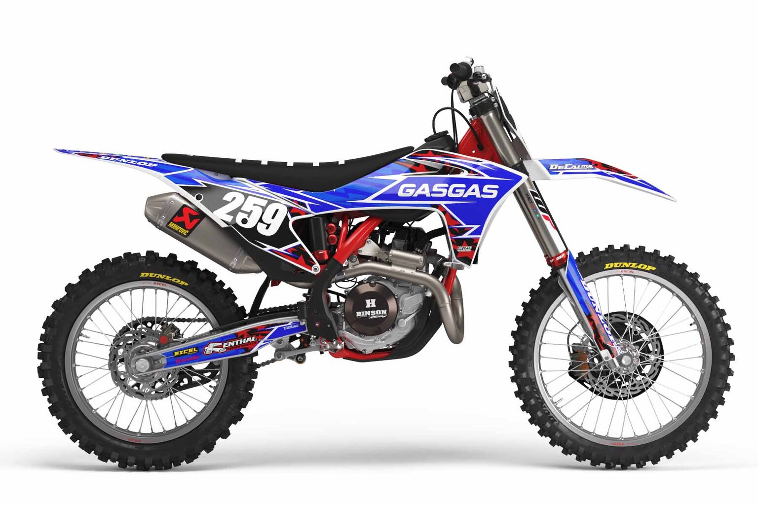 GasGas MC250 White Stars and Stripes Dirt Bike Graphics Kit 