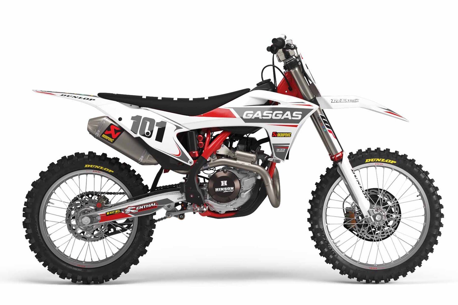 GasGas MC450F White T-1 Series Dirt Bike Graphics Kit