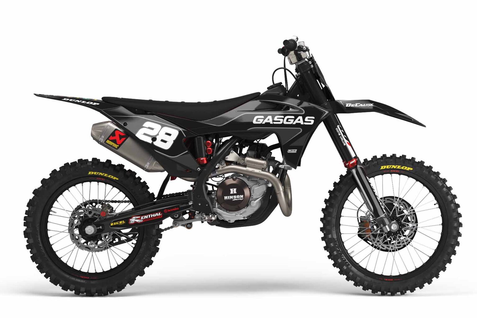 GasGas MC125 Black T-2 Series Dirt Bike Graphics Kit