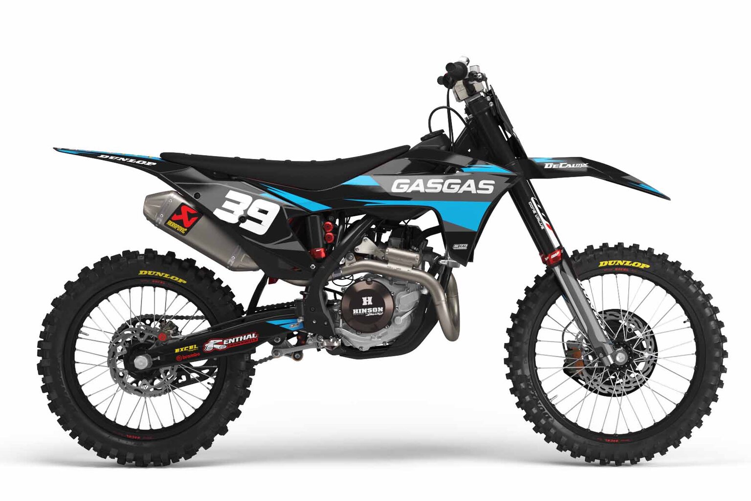 GasGas MC450F Black T-3 Series Dirt Bike Graphics Kit