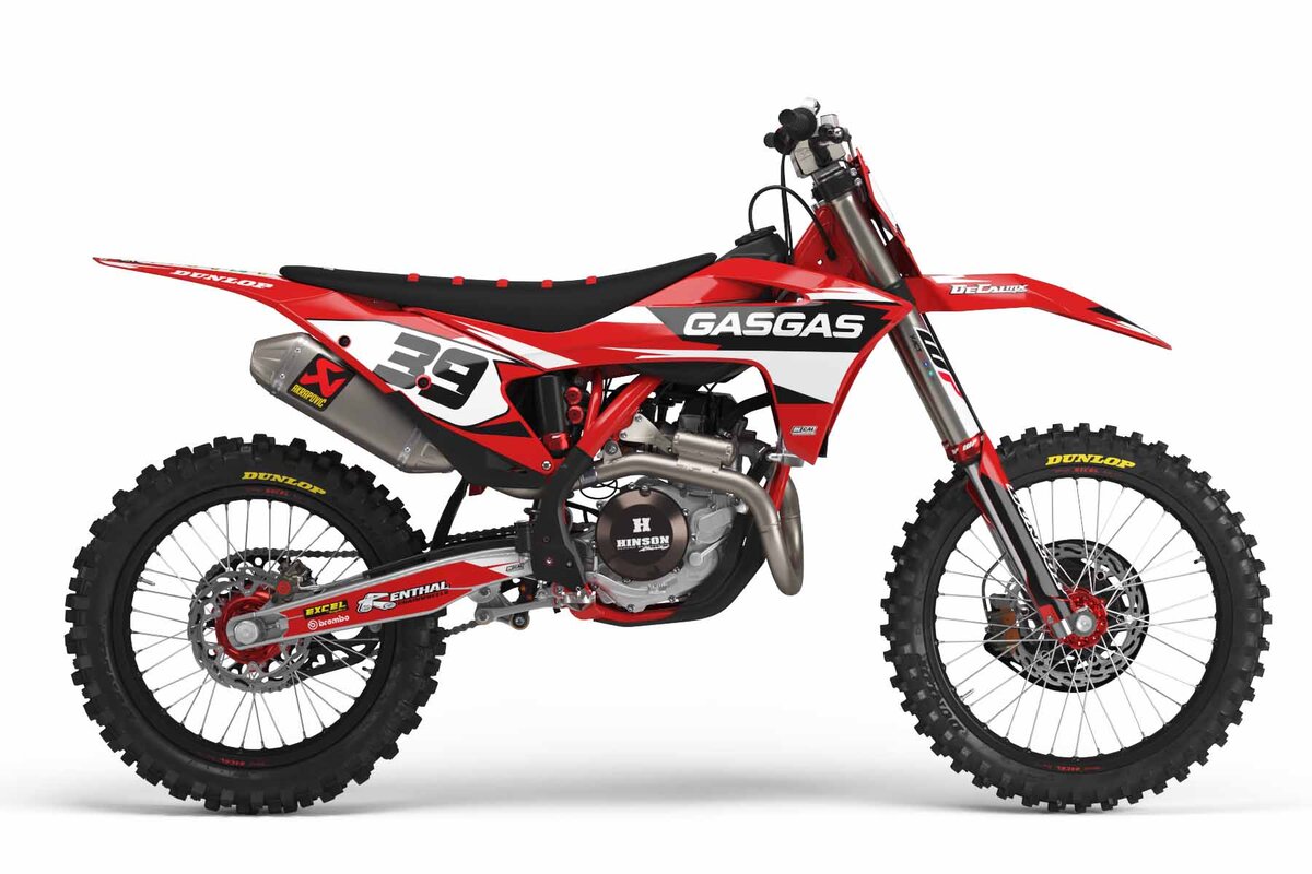 GasGas MCF White/Red T-3 Semi Custom Rad Graphics Kit