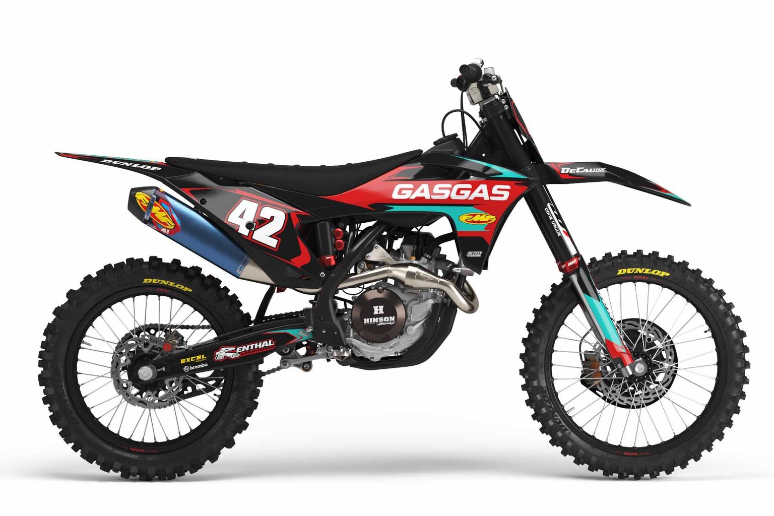 GasGas MC250F Black T-4 Series Dirt Bike Graphics Kit