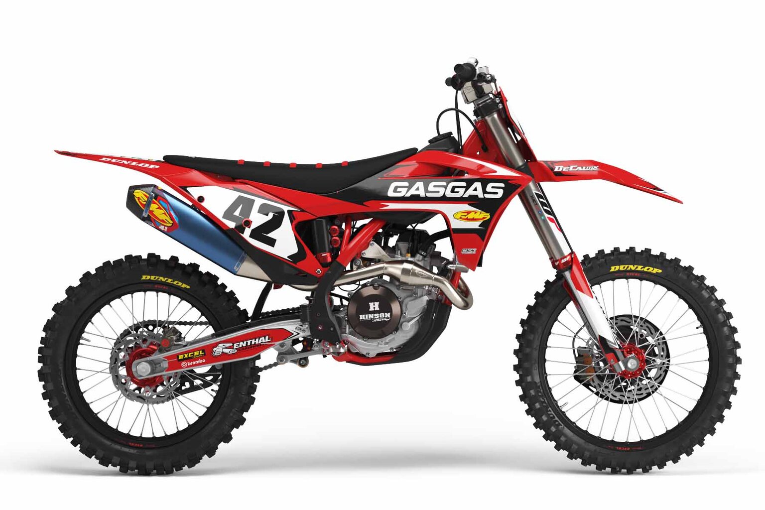 GasGas MC450F Red T-4 Series Dirt Bike Graphics Kit