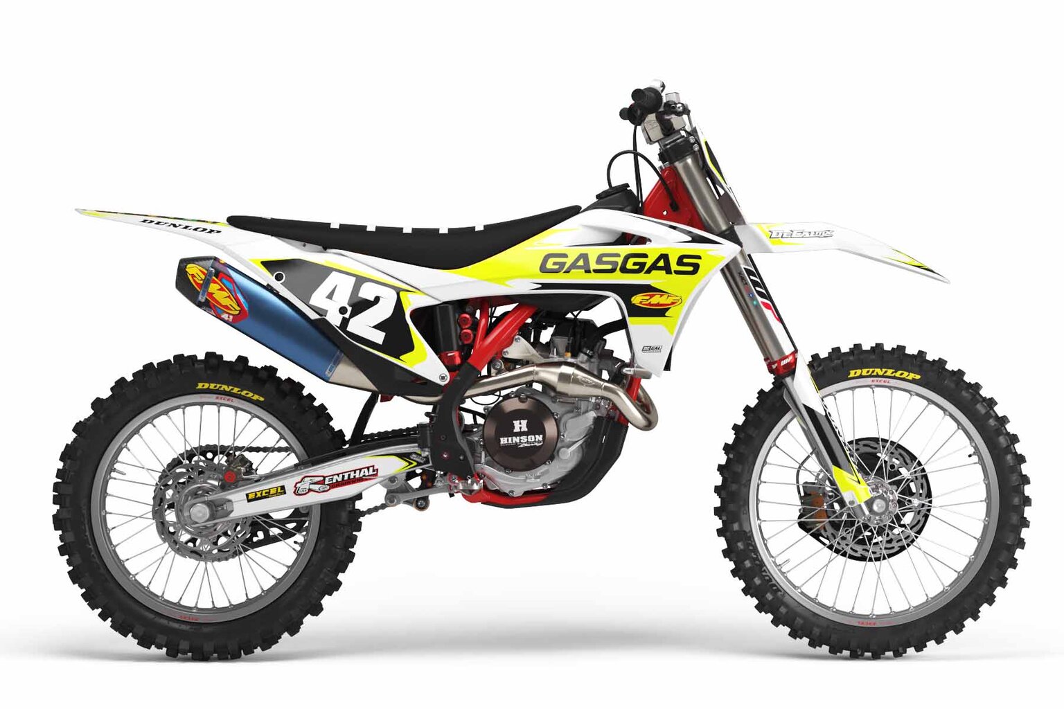 GasGas MC250 White T-4 Series Dirt Bike Graphics Kit