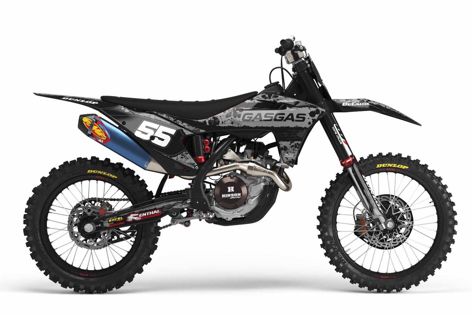 GasGas MC-E Black T-5 Series Dirt Bike Graphics Kit