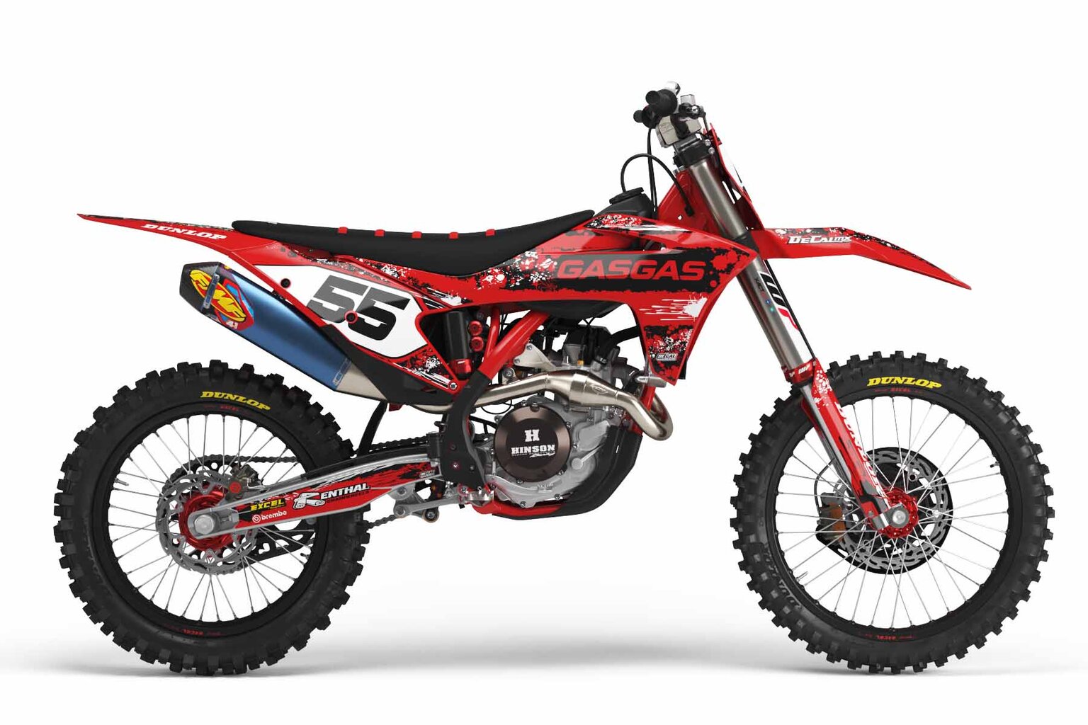 GasGas MC250F Red T-5 Series Dirt Bike Graphics Kit