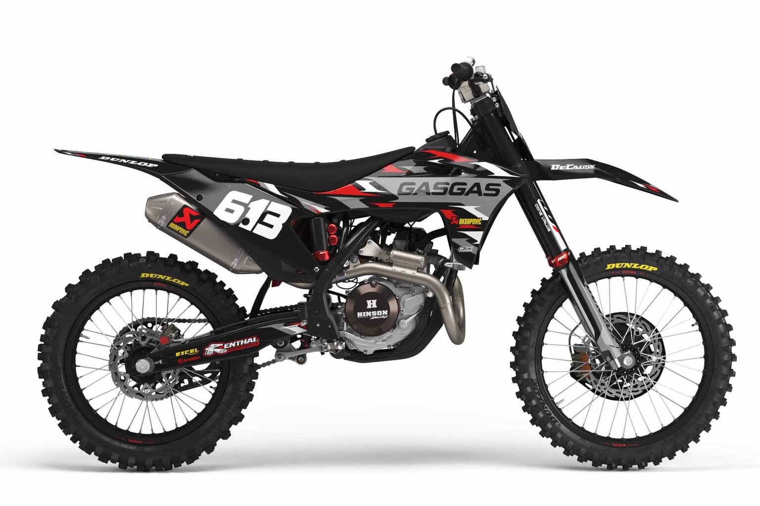 GasGas MC85 Black T-6 Series Dirt Bike Graphics Kit