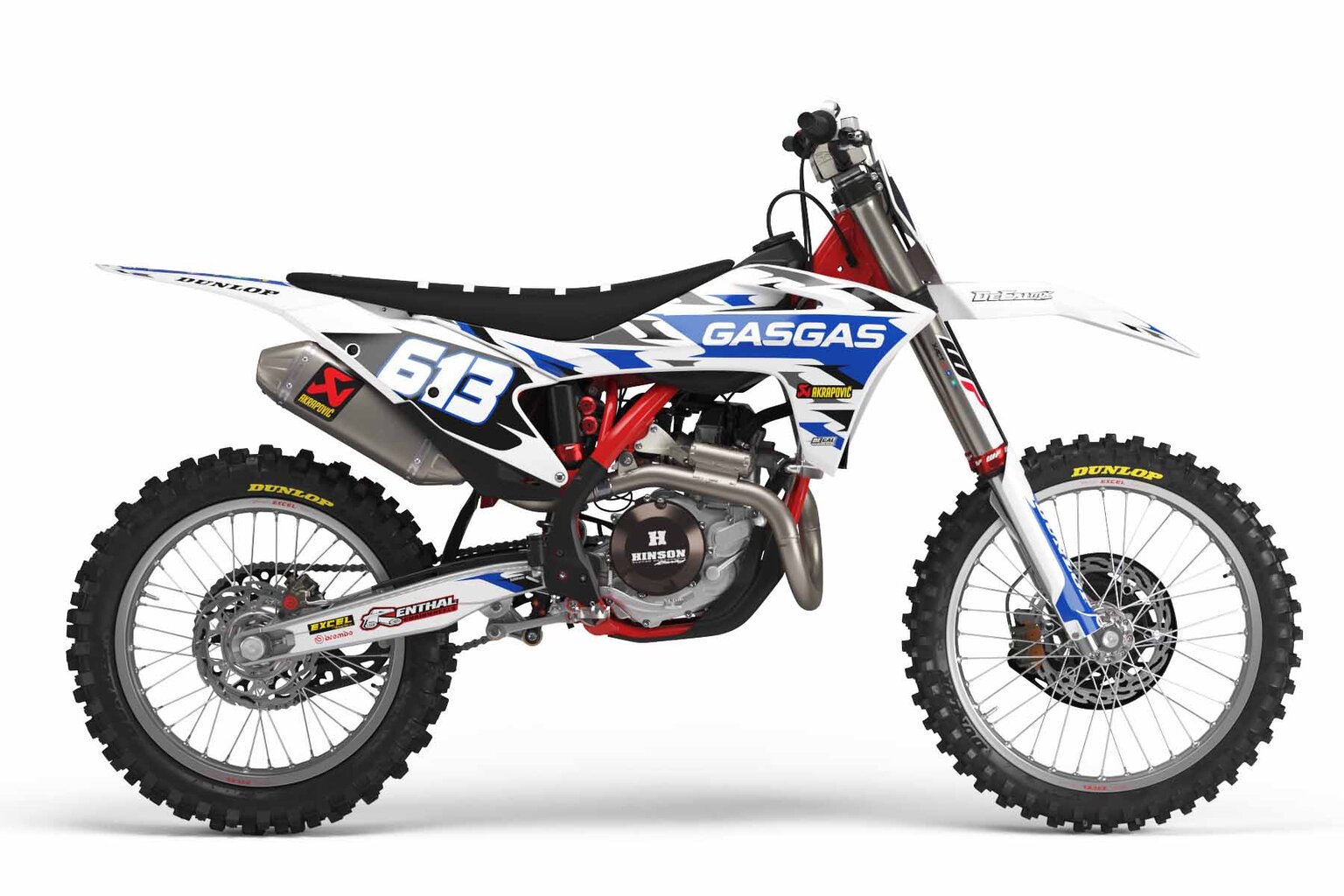 GasGas MC250F White T-6 Series Dirt Bike Graphics Kit