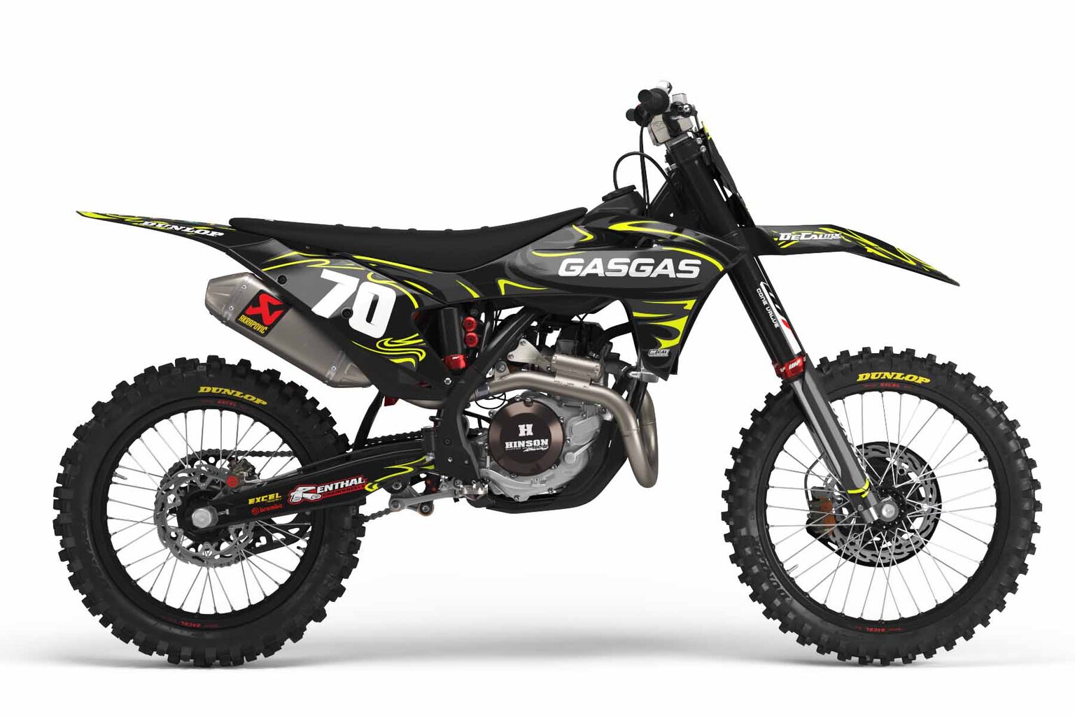 GasGas MC450F Black T-7 Series Dirt Bike Graphics Kit