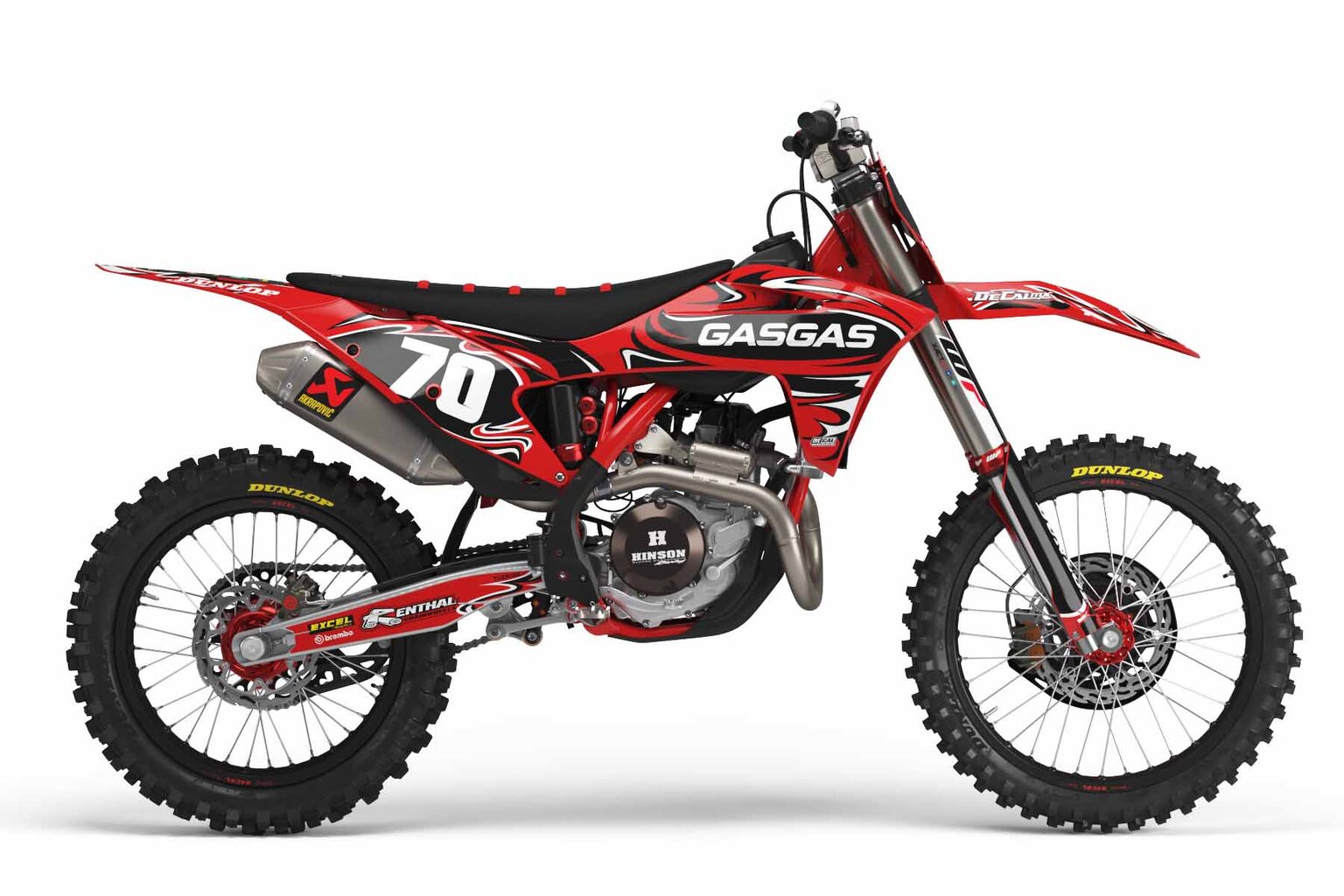 GasGas MC250 Red T-7 Series Dirt Bike Graphics Kit