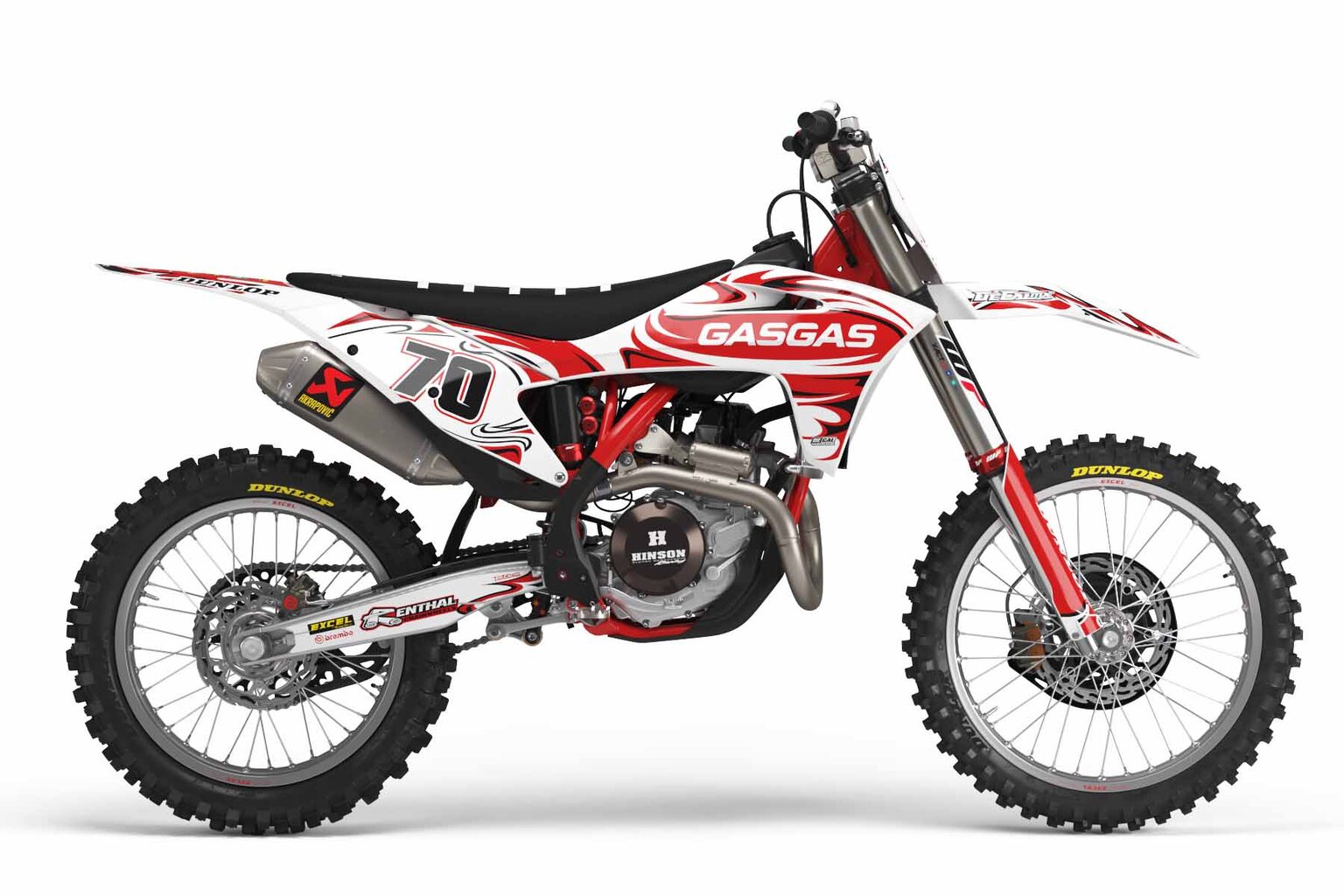 GasGas MC85 White T-7 Series Dirt Bike Graphics Kit