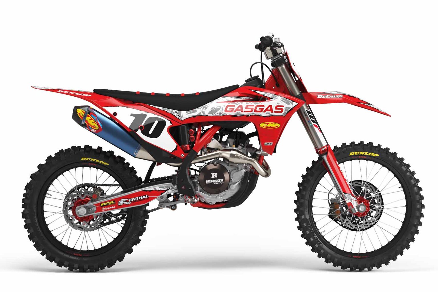 GasGas MC450F Red T-10 Series Dirt Bike Graphics Kit