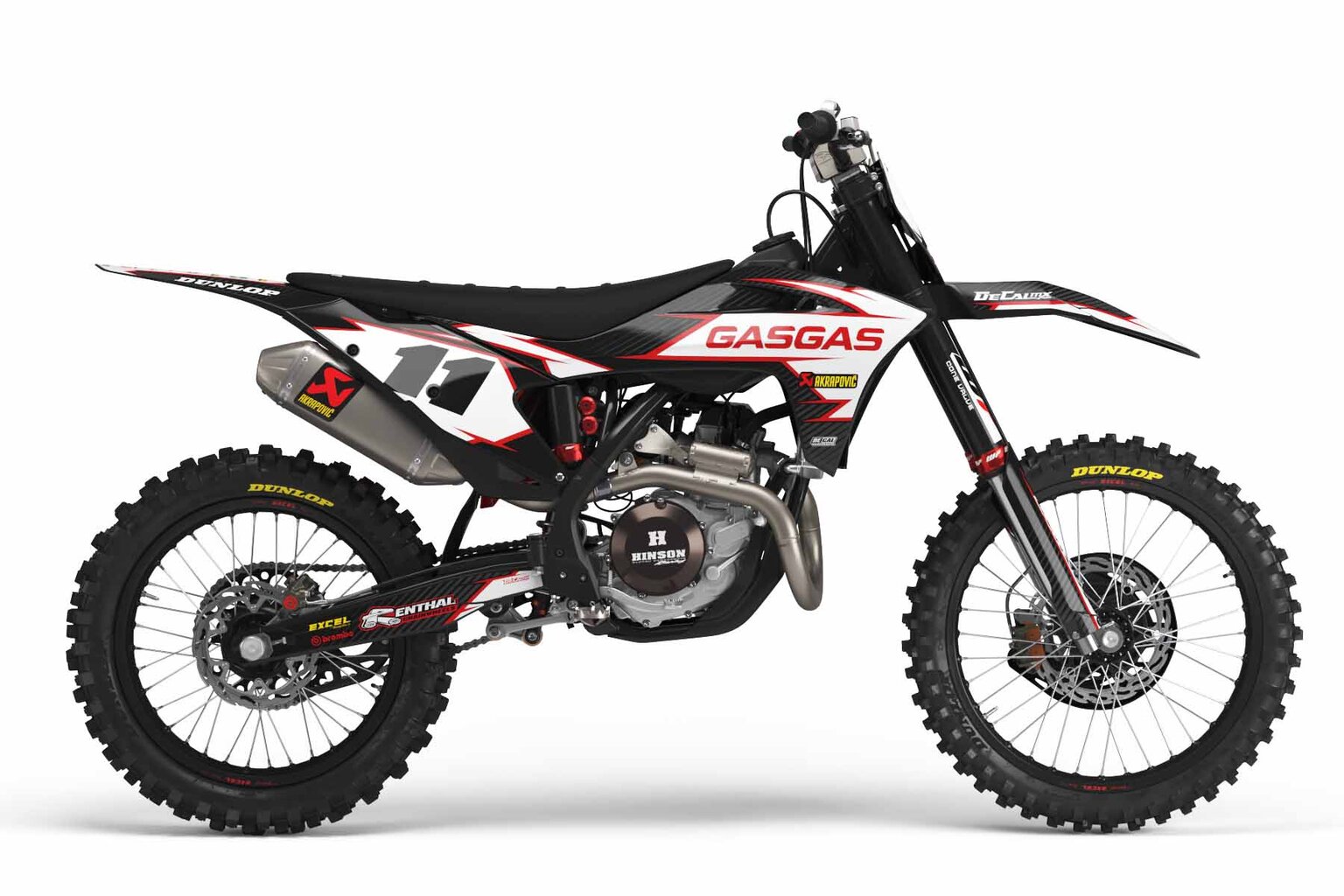 GasGas MC250 Black T-11 Series Dirt Bike Graphics Kit