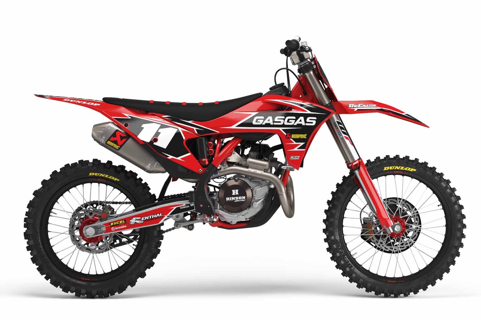 GasGas MC250F Red T-11 Series Dirt Bike Graphics Kit