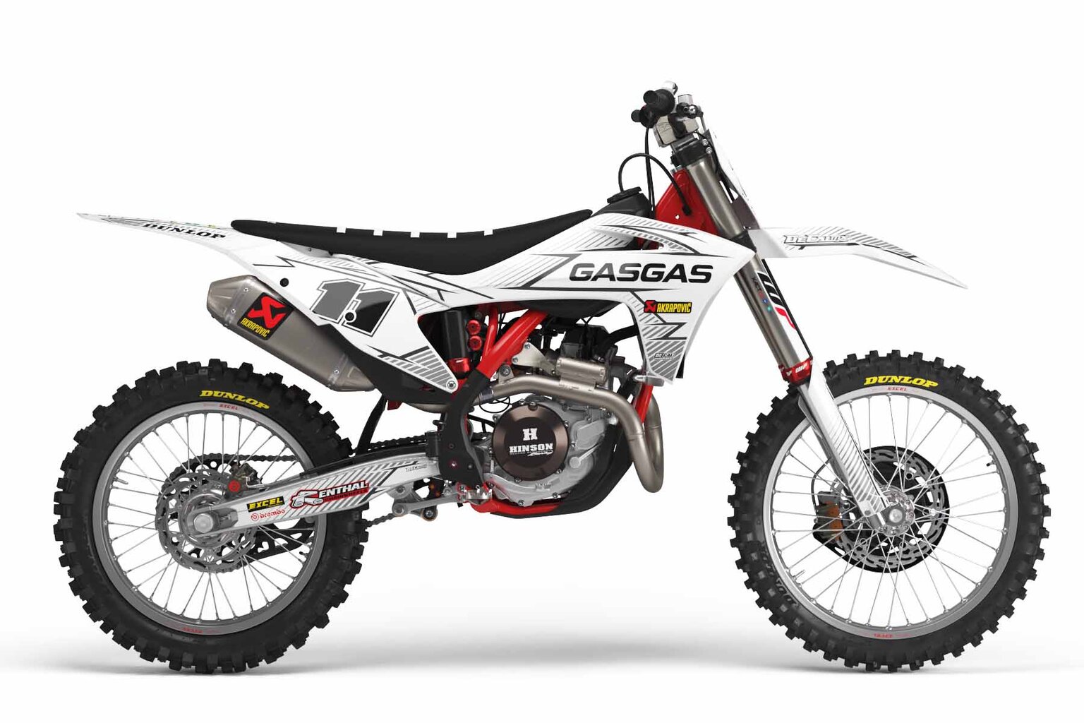 GasGas MC450F White T-11 Series Dirt Bike Graphics Kit