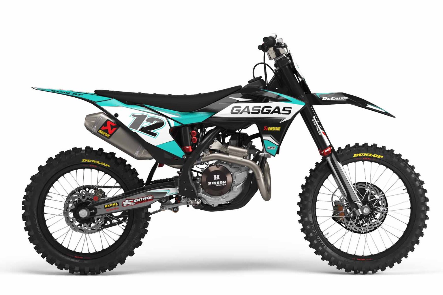 GasGas MC125 Black T-12 Series Dirt Bike Graphics Kit