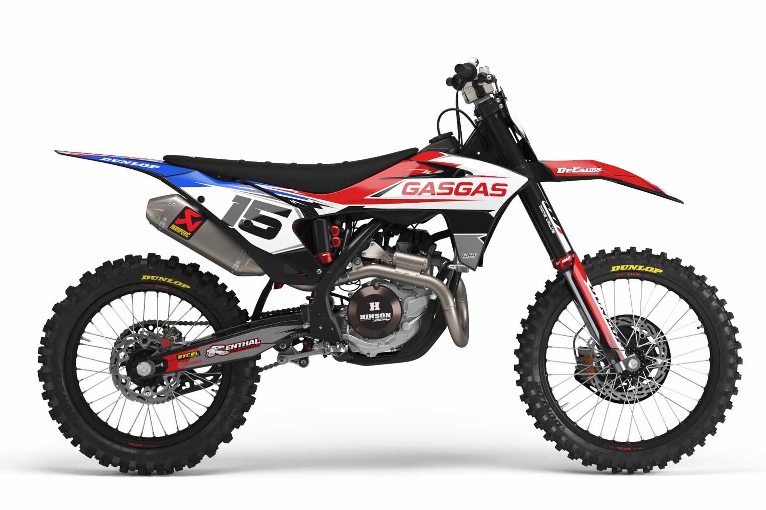 GasGas MC450F Black T-15 Series Dirt Bike Graphics Kit