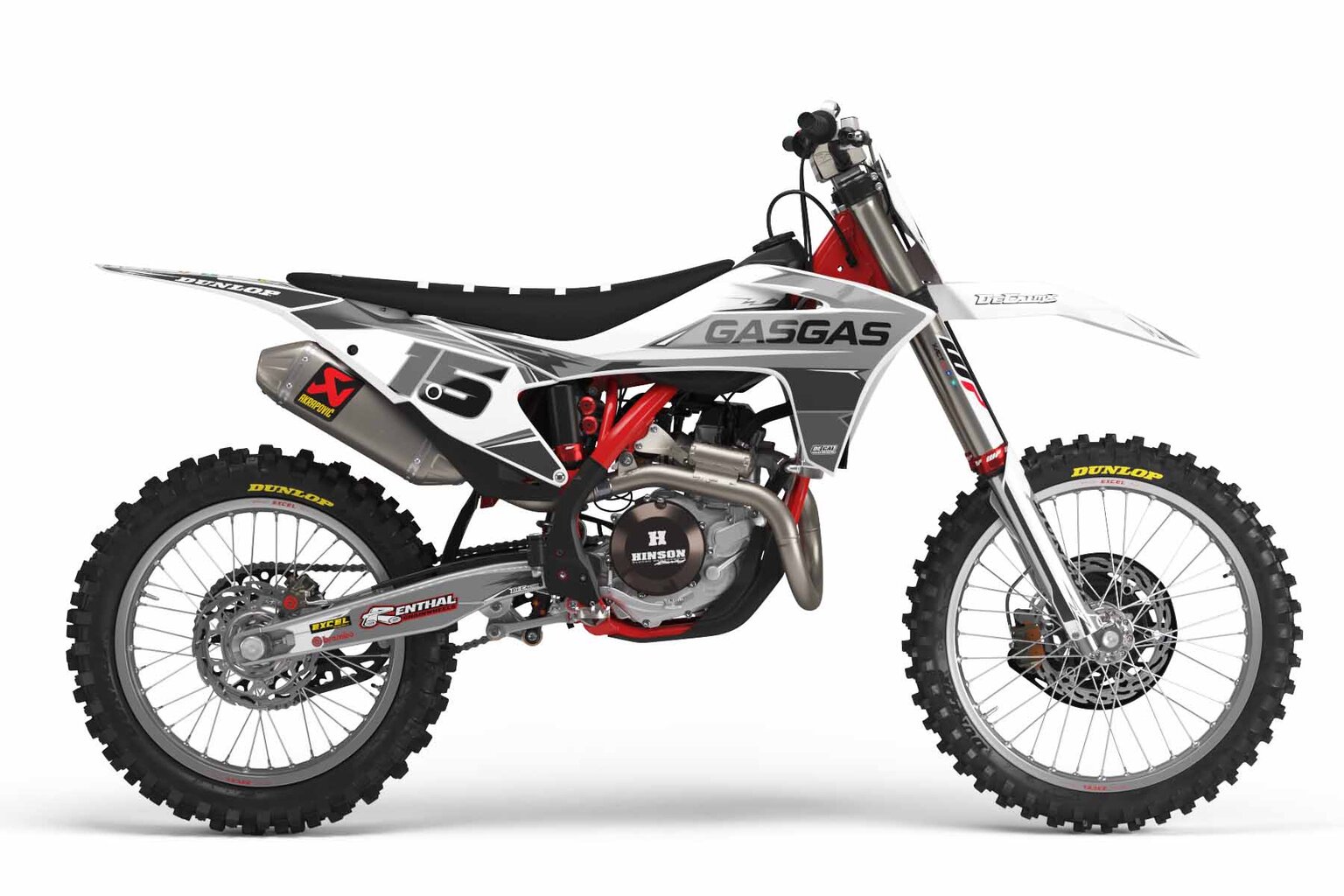 GasGas MC-E White T-15 Series Dirt Bike Graphics Kit