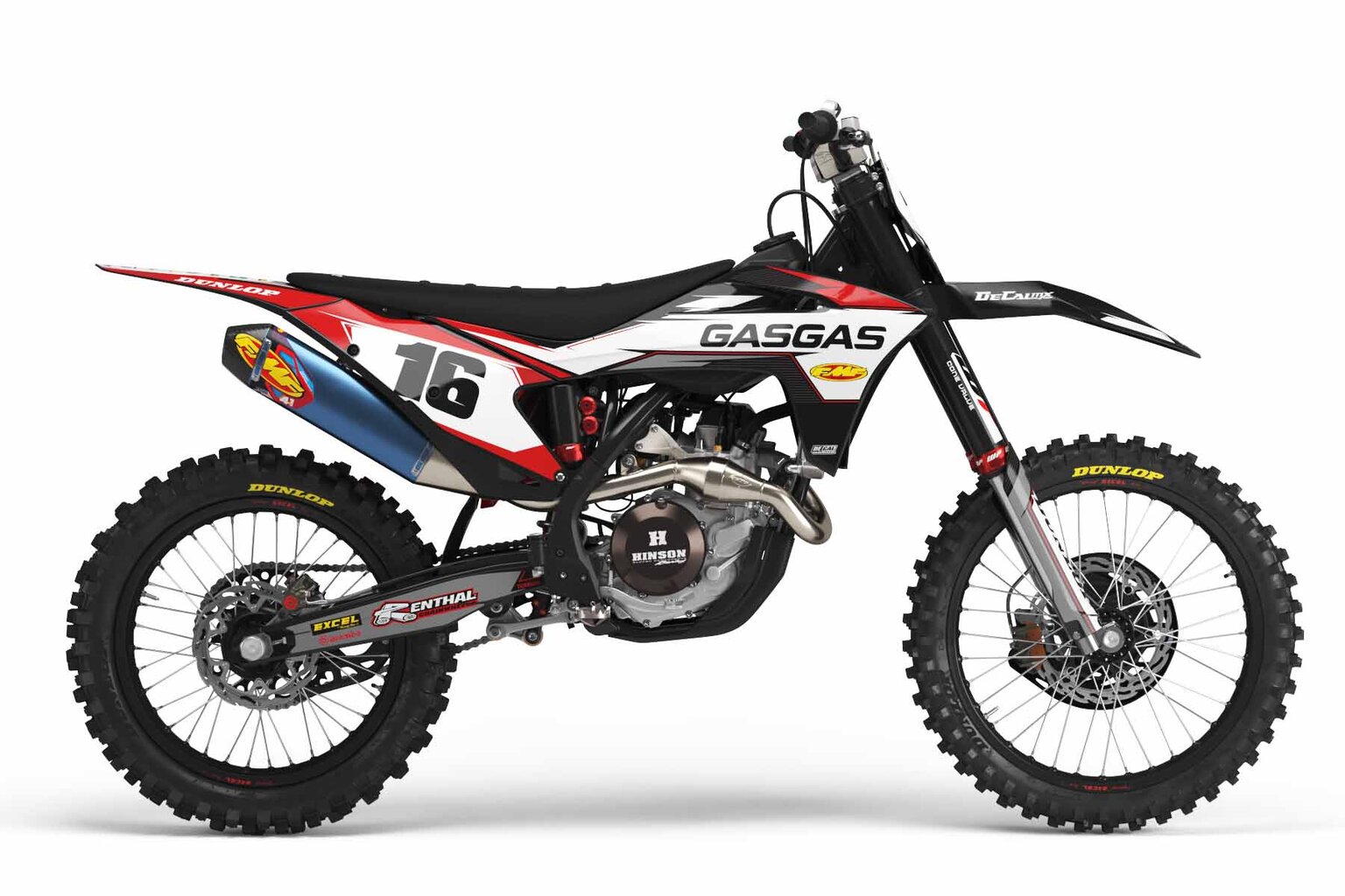 GasGas MC250F Black T-16 Series Dirt Bike Graphics Kit