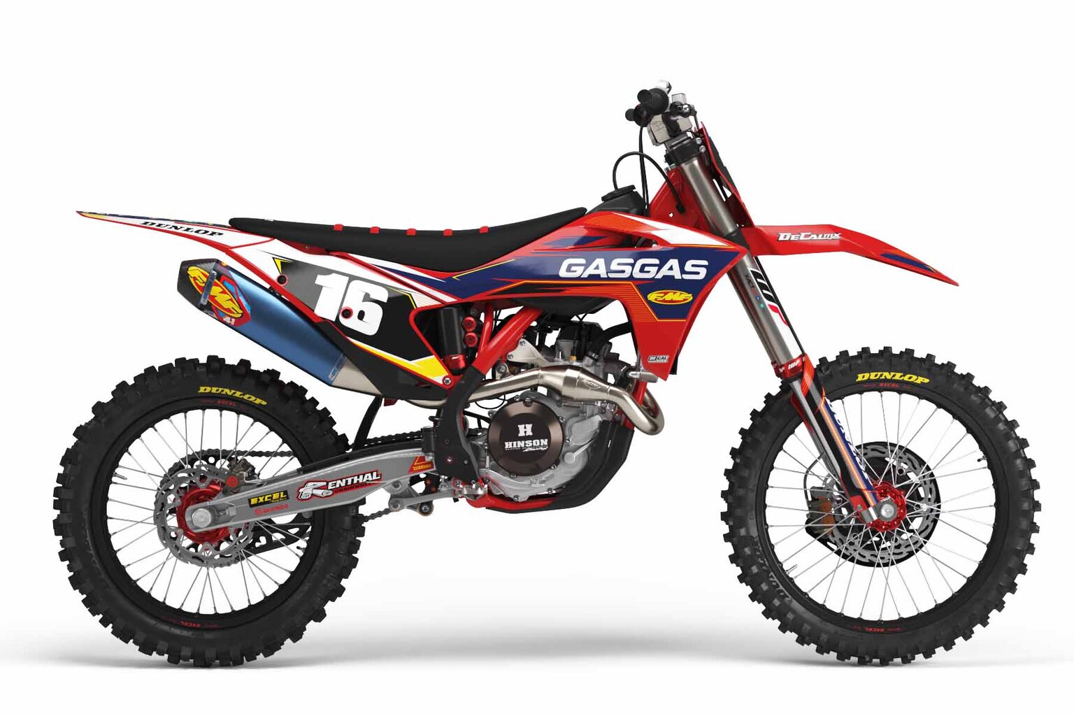 GasGas MC450F Red T-16 Series Dirt Bike Graphics Kit