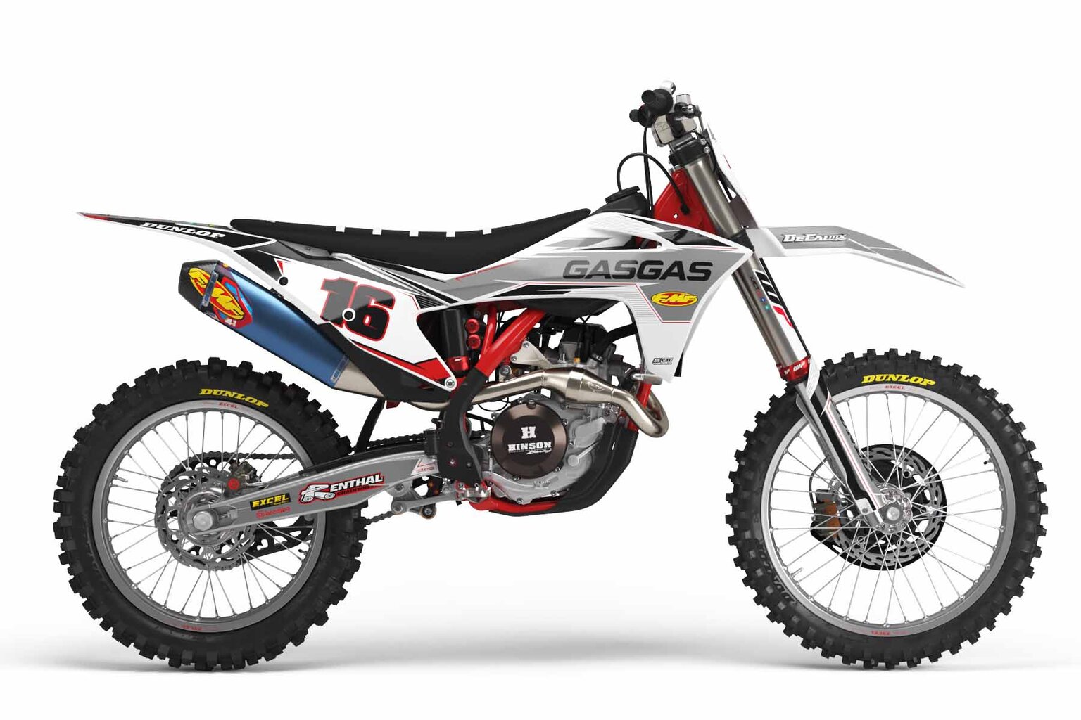 GasGas MC125 White T-16 Series Dirt Bike Graphics Kit