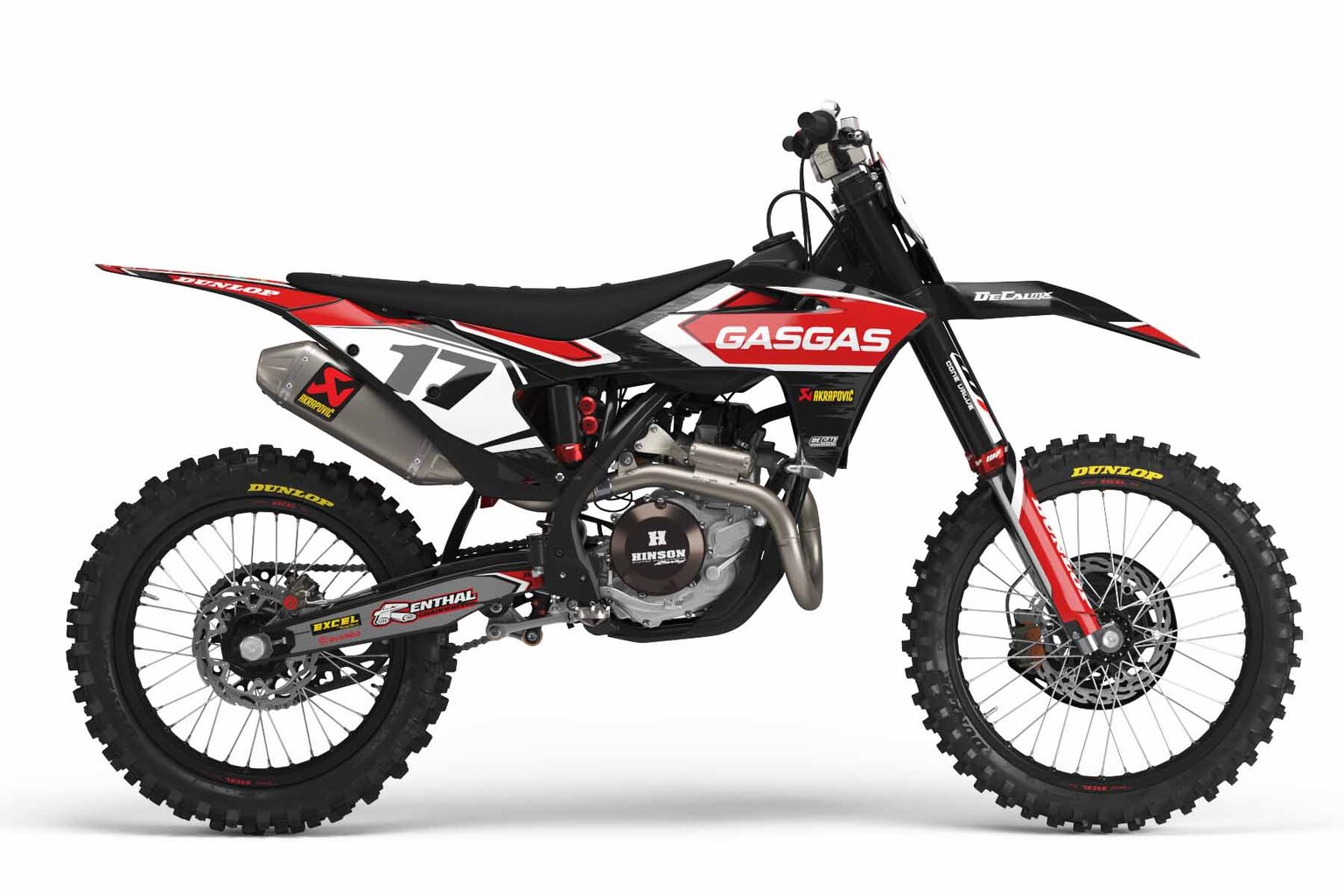 GasGas MC250 Black T-17 Series Dirt Bike Graphics Kit