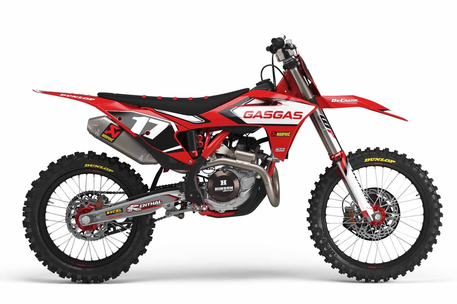 GasGas MC250F Red T-17 Series Dirt Bike Graphics Kit