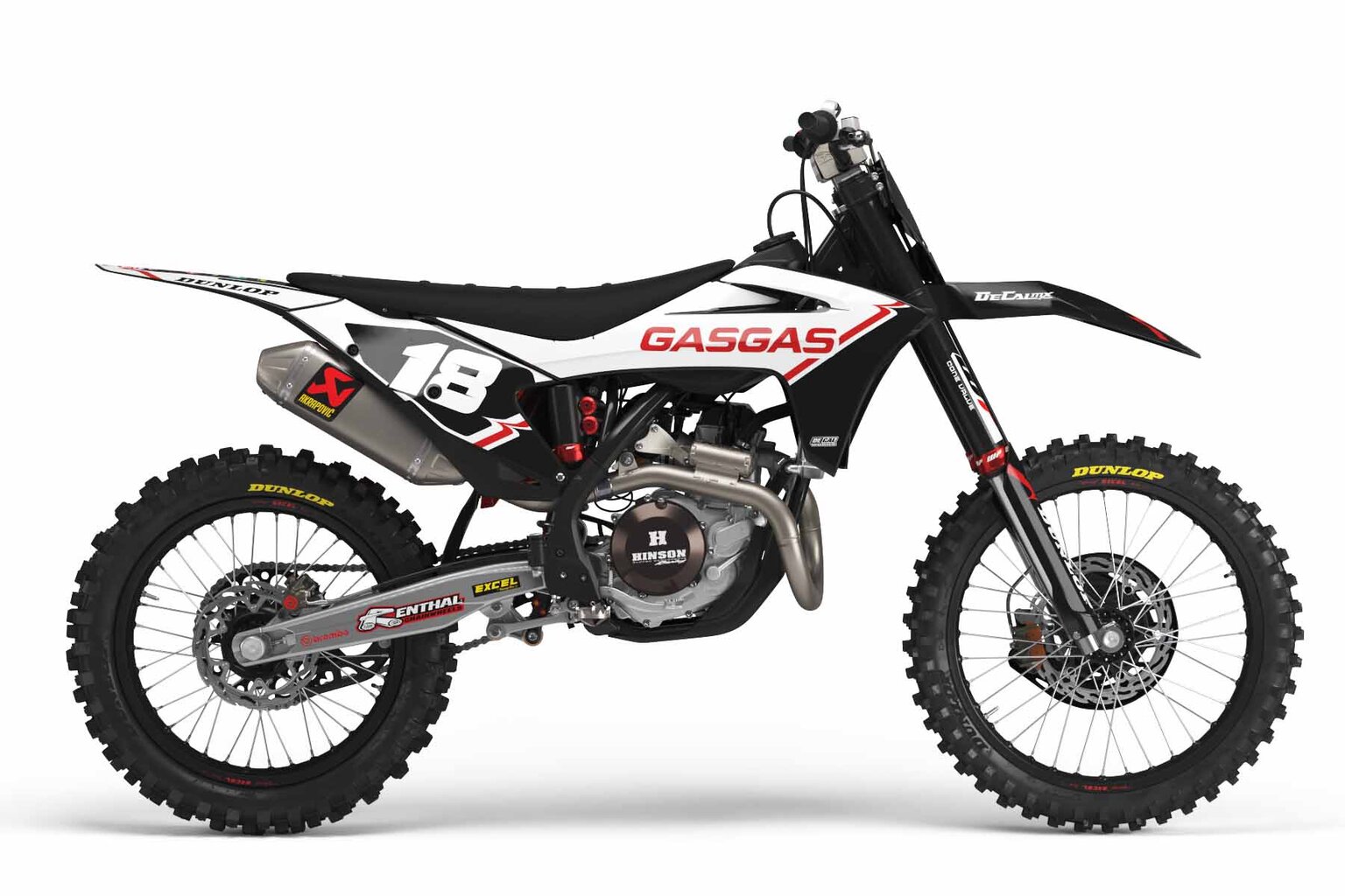 GasGas MC85 Black T-18 Series Dirt Bike Graphics Kit