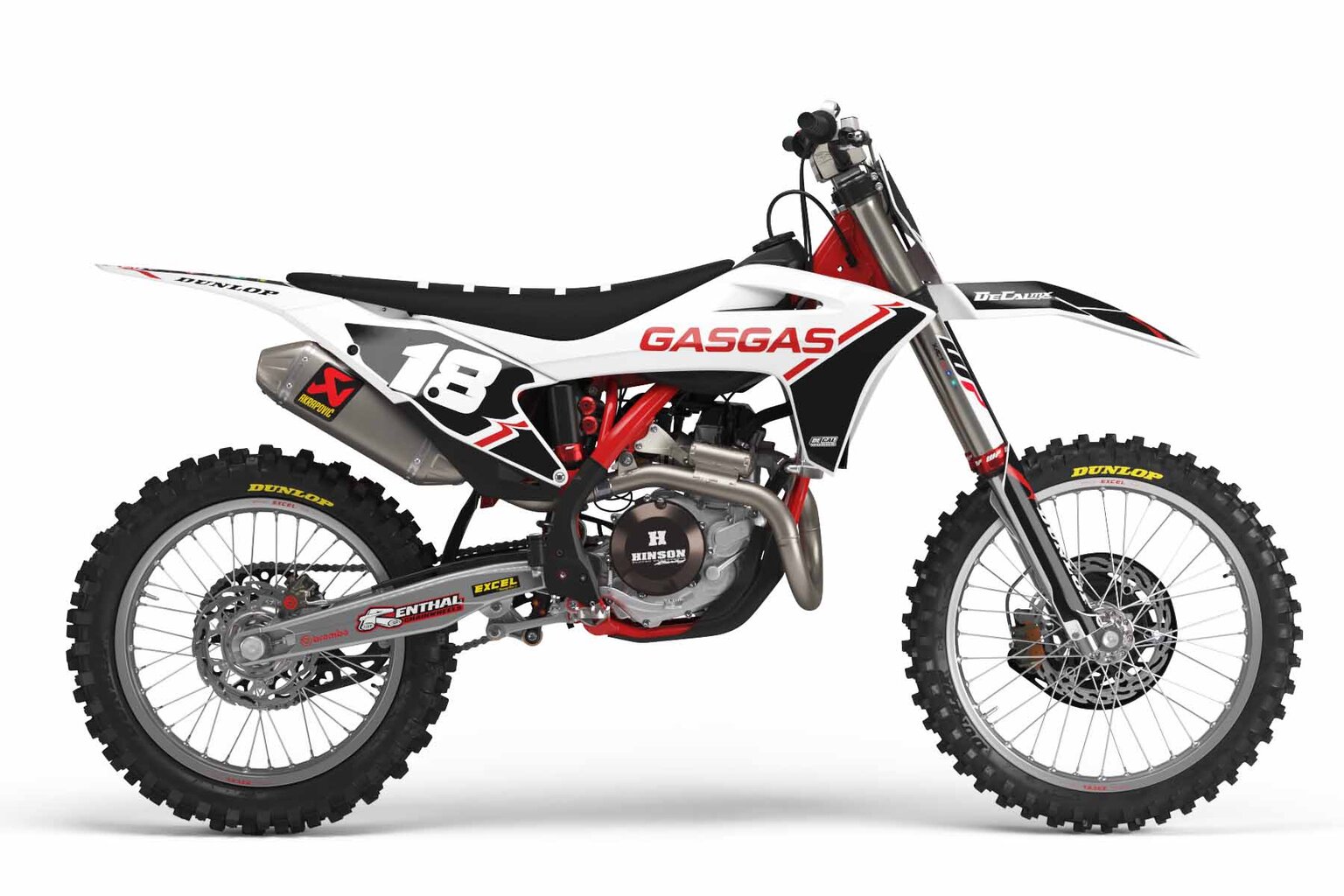 GasGas MC250F White T-18 Series Dirt Bike Graphics Kit