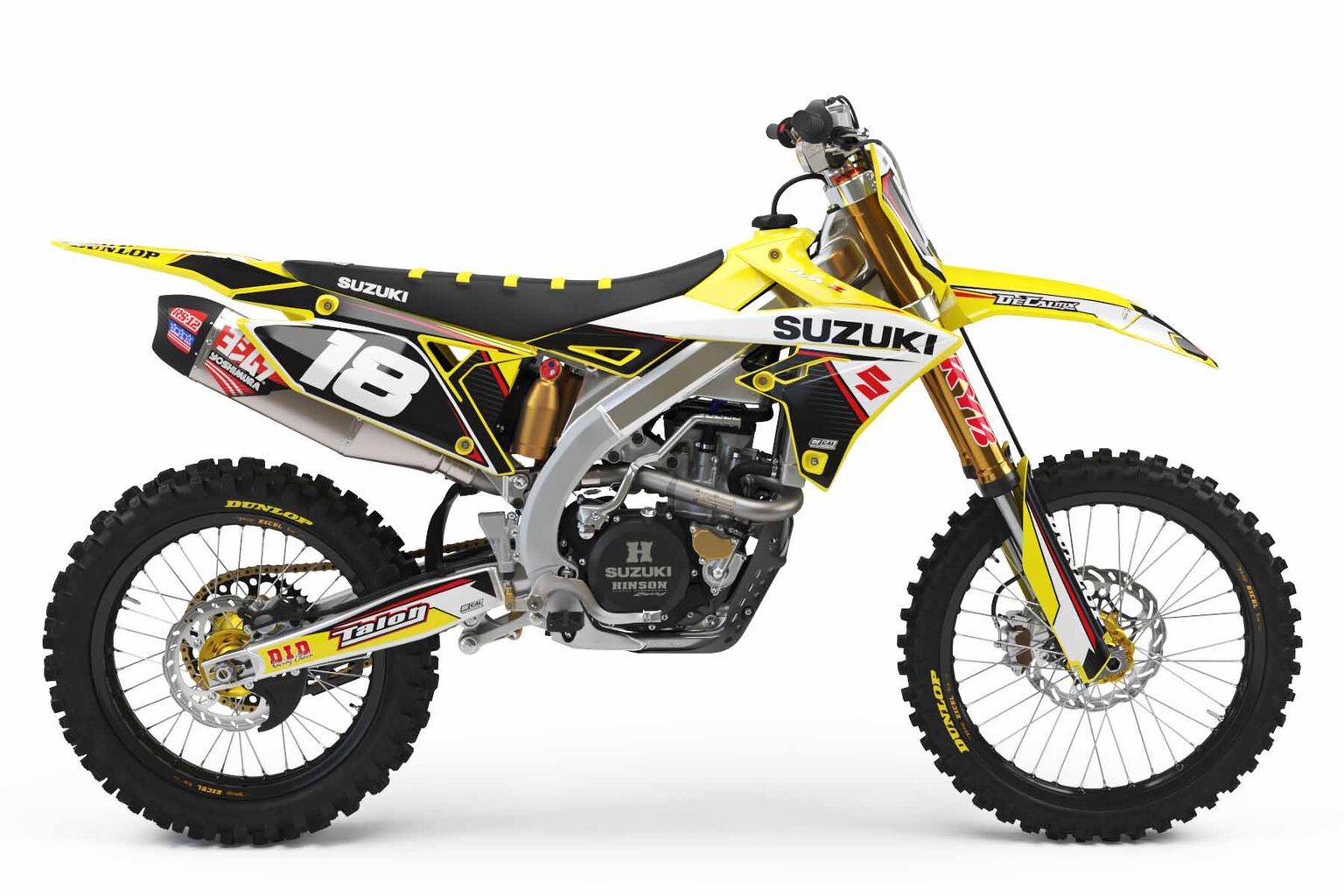 Suzuki RMZ450 Yellow Factory Series 18 Dirt Bike Graphics Kit