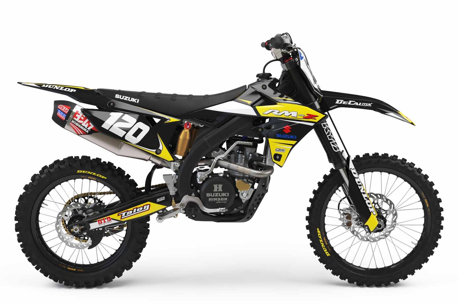 Suzuki DRZ110 Black T-1 Series Dirt Bike Graphics Kit