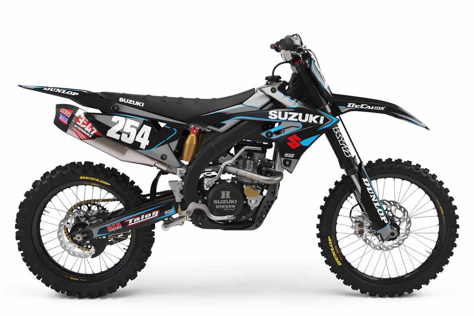 Suzuki RMZ450 Black T-2 Series Dirt Bike Graphics Kit