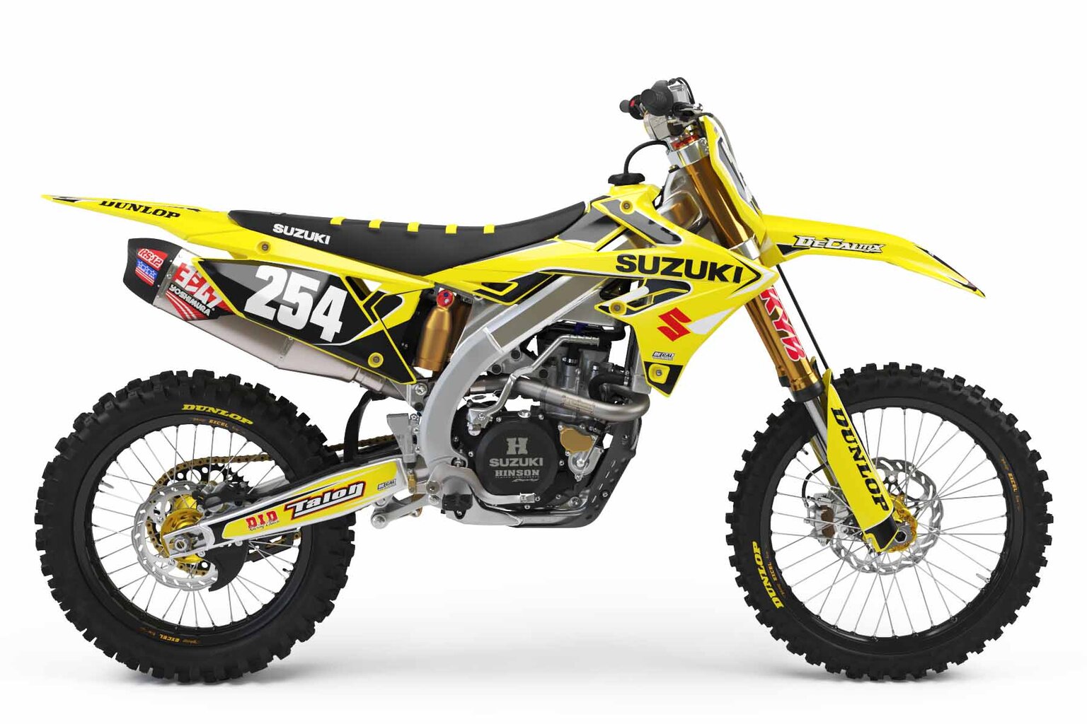 Suzuki RM250 Yellow T-2 Series Dirt Bike Graphics Kit