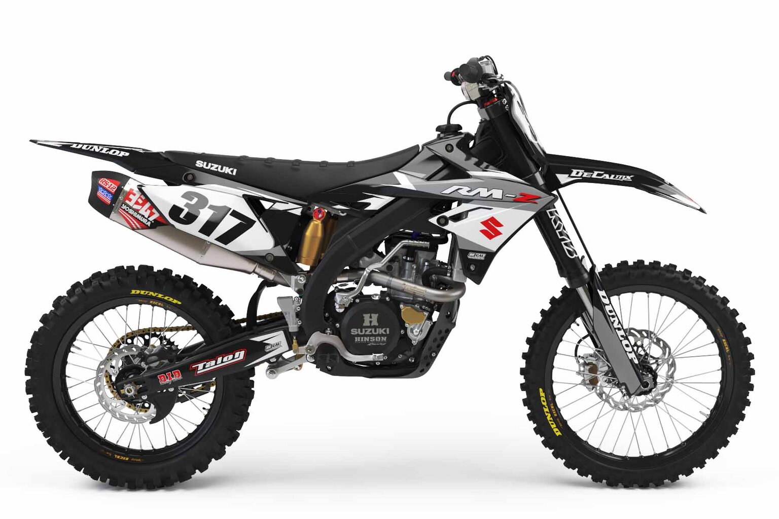 Suzuki WR450F Black T-3 Series Dirt Bike Graphics Kit