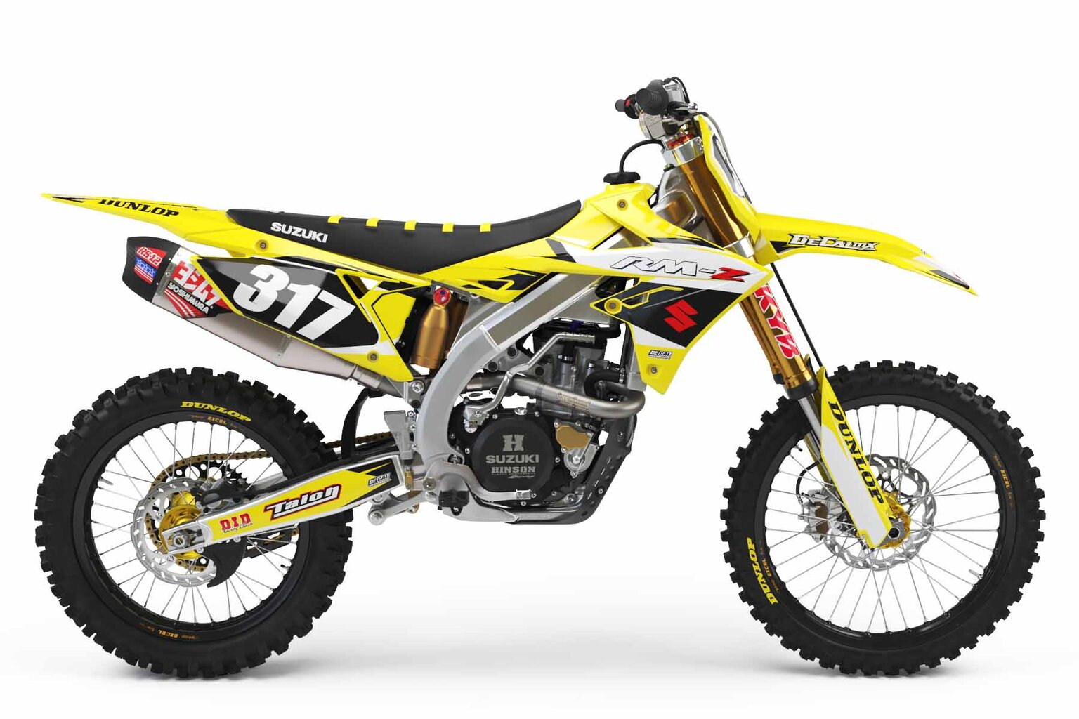 Suzuki RMZ450 Yellow T-3 Series Dirt Bike Graphics Kit