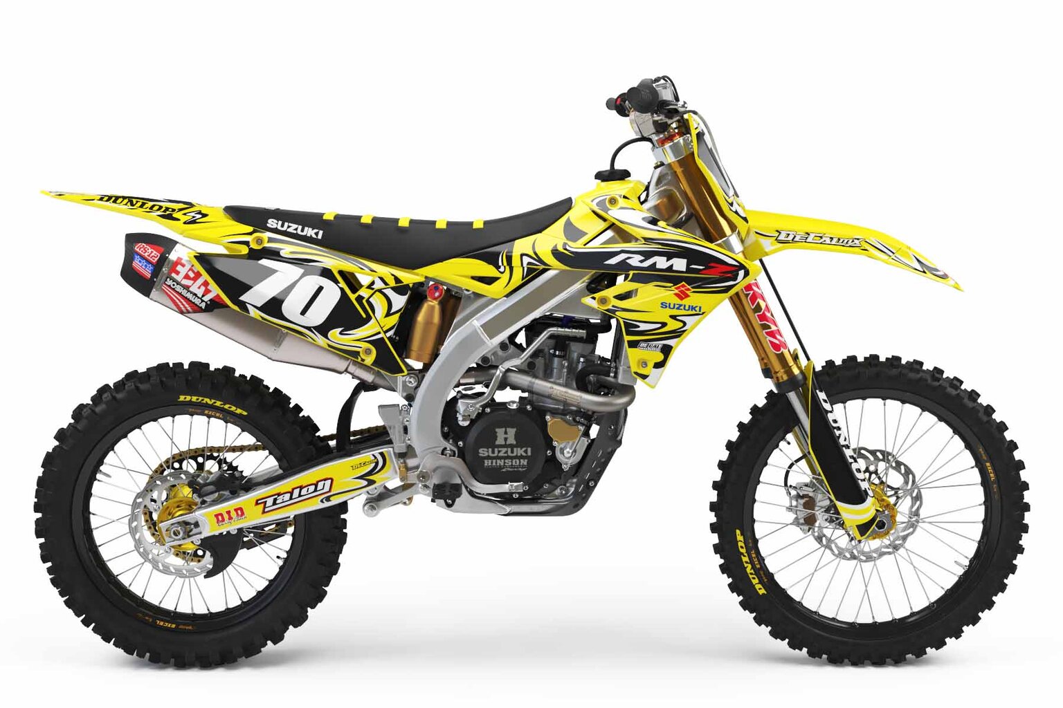 Suzuki RMZ250 Yellow T-7 Series Dirt Bike Graphics Kit