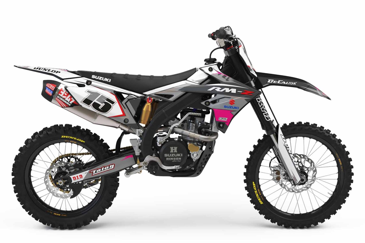 Suzuki RM250 Black T-15 Series Dirt Bike Graphics Kit