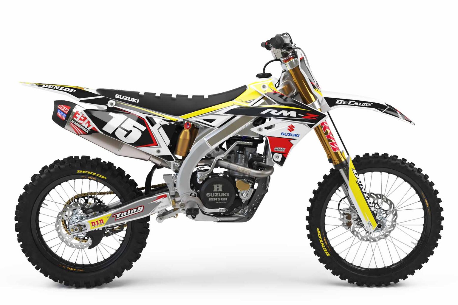 Suzuki WR250F White T-15 Series Dirt Bike Graphics Kit