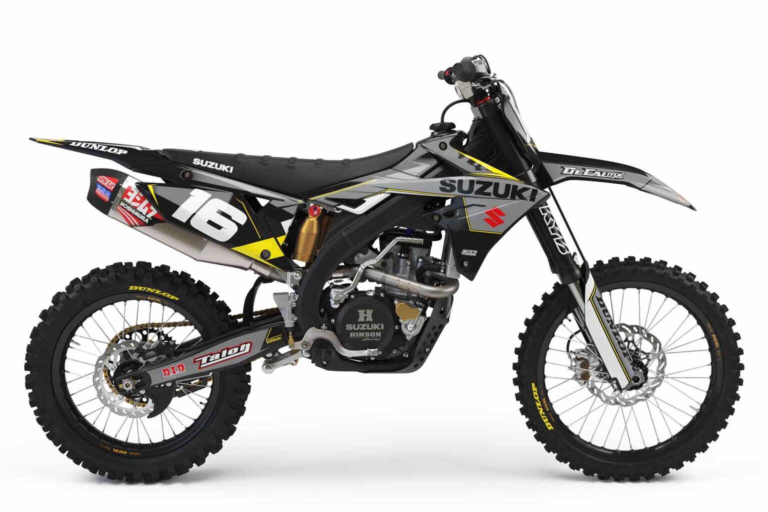 Suzuki RMZ450 Black T-16 Series Dirt Bike Graphics Kit