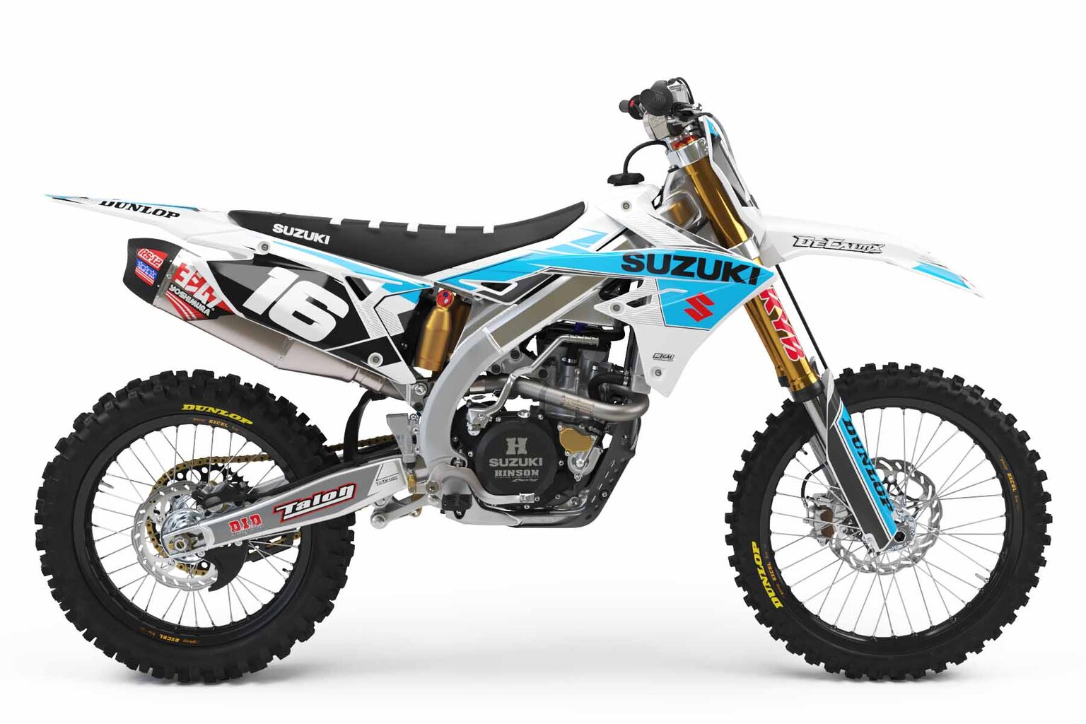 Suzuki RMZ250 White T-16 Series Dirt Bike Graphics Kit