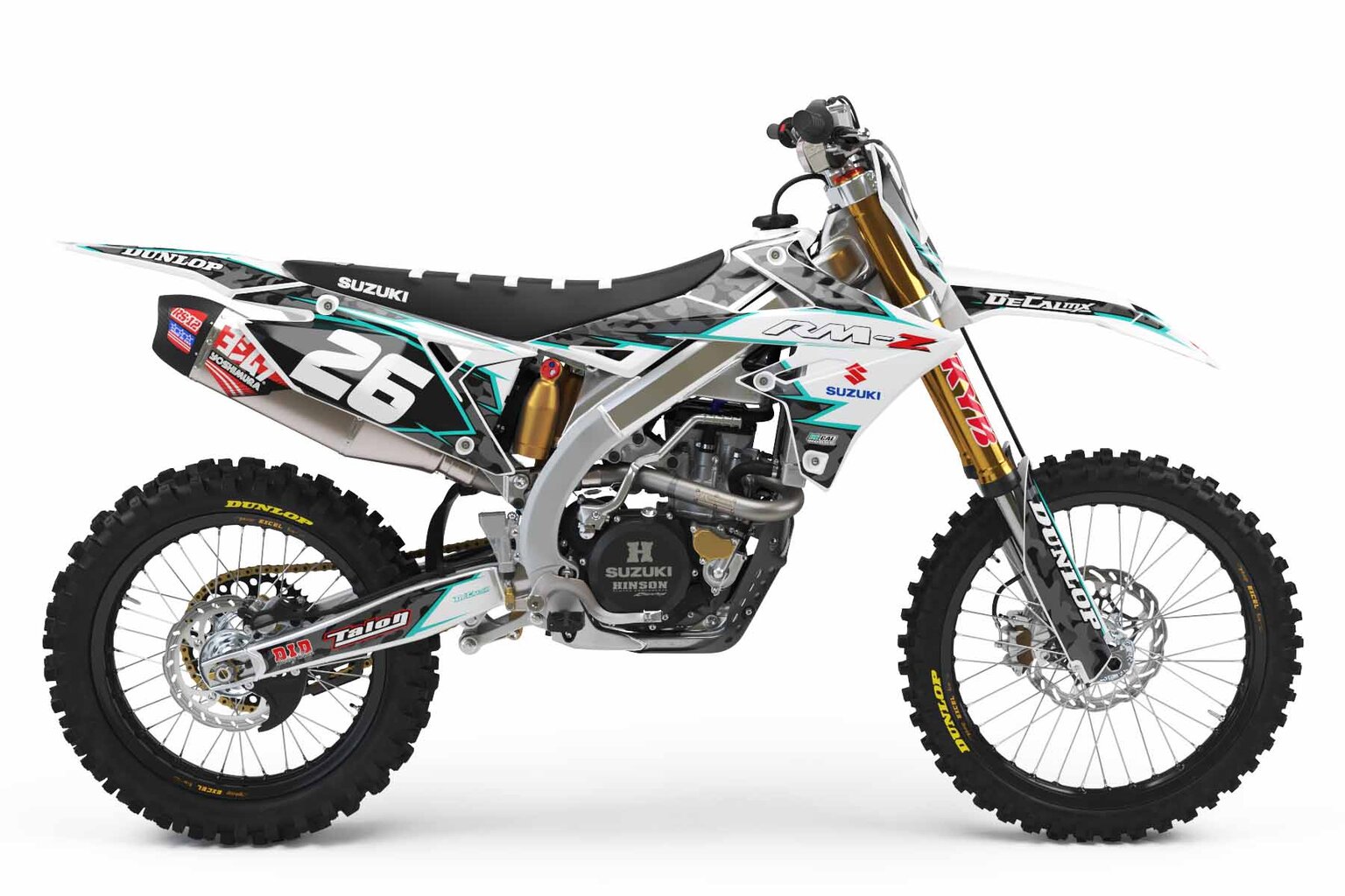 Suzuki RMZ450 White Traditional Camo Dirt Bike Graphics Kit