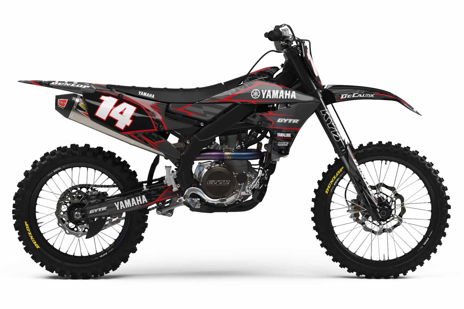 Yamaha YZ85 Black Stars and Stripes Dirt Bike Graphics Kit