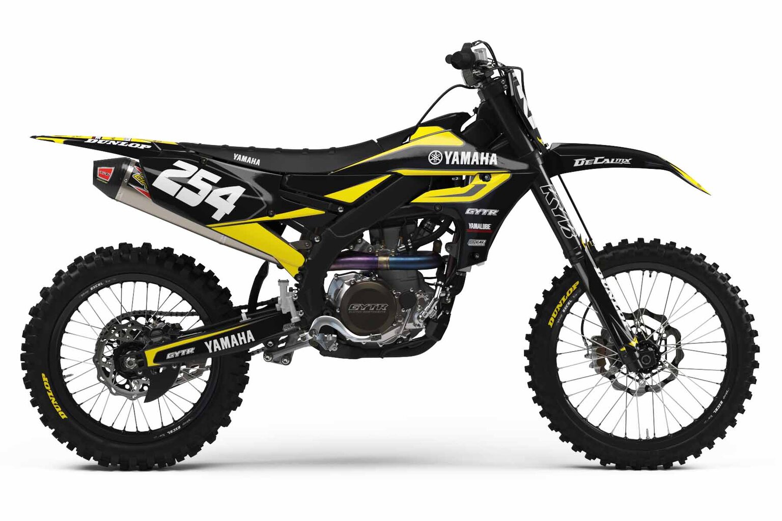 Yamaha YZ85 Black T-2 Series Dirt Bike Graphics Kit