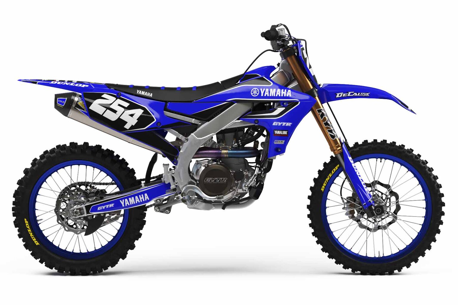 Yamaha YZ250 Blue T-2 Series Dirt Bike Graphics Kit