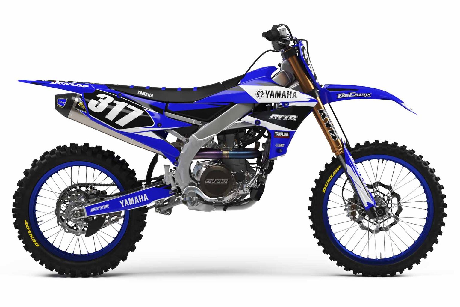 Yamaha YZ250F Blue T-3 Dirt Bike Graphics Kit