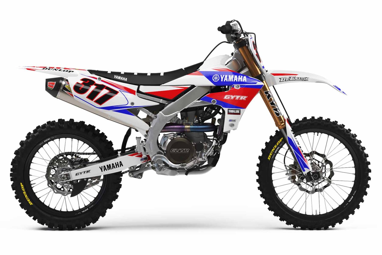 Yamaha WR250F White T-3 Series Dirt Bike Graphics Kit