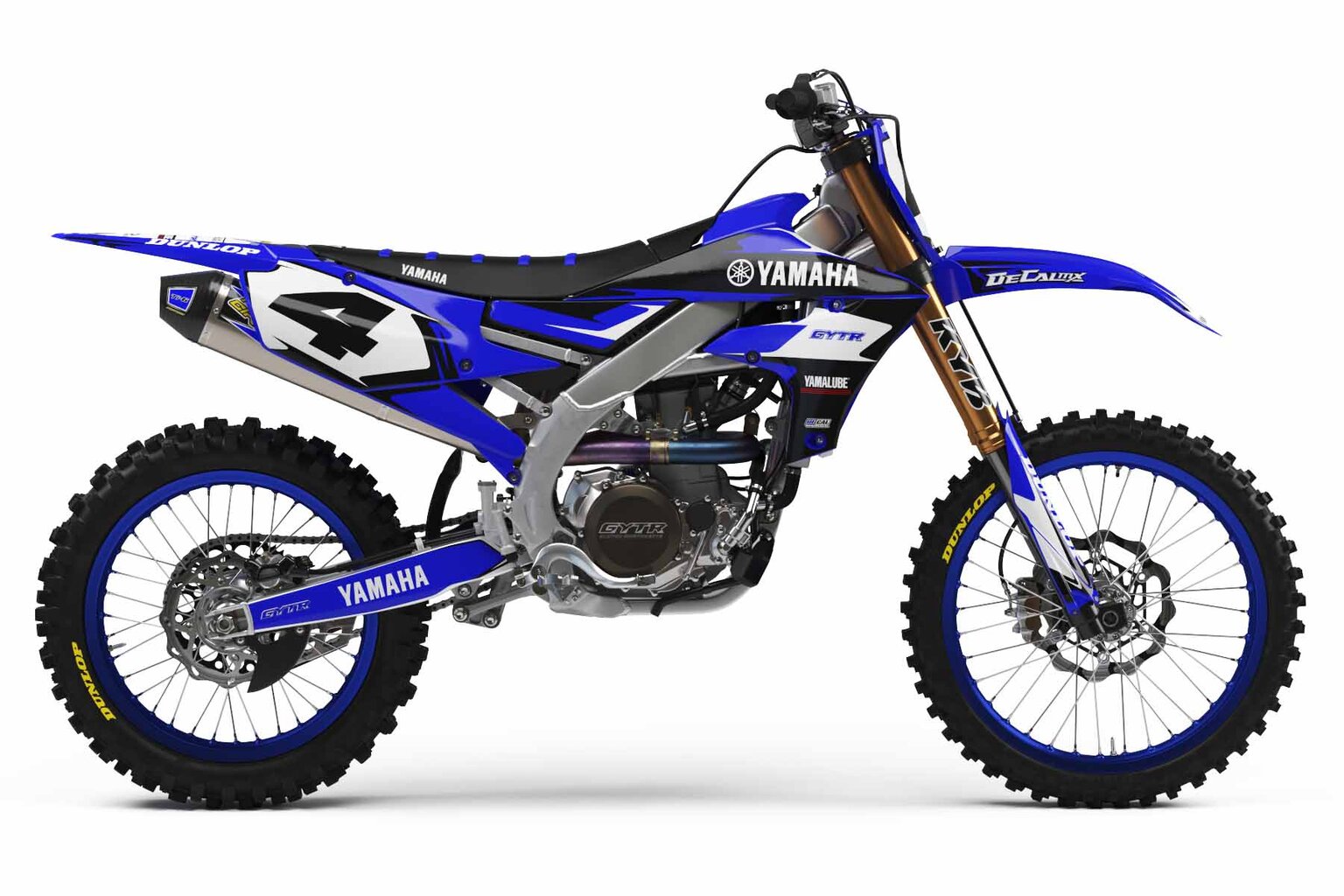 Yamaha YZ250F Blue T-4 Series Dirt Bike Graphics Kit